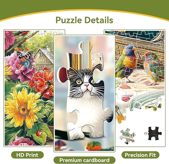 2000 Piece Puzzle for Adults, Puzzles for Adults 2000 Pieces, Cats Birds Butterflies Flowers Garden Jigsaw Puzzles, Challenging Puzzle Perfect for Game Nights, 39" X 28"