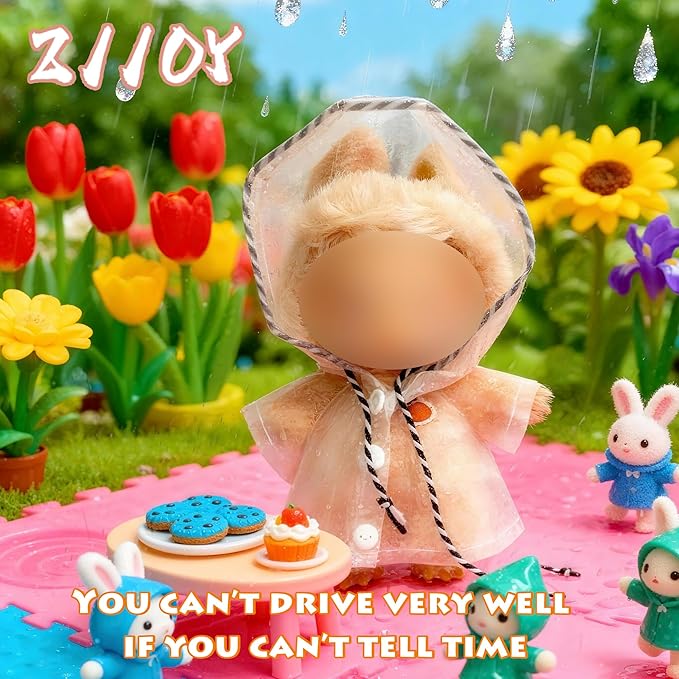 Doll Outfit 17cm (6.69in) or 15cm (5.91in) Dolls(NO Doll) for Labubu Clothes Outfit with Accessories Suit White Rain Man Stylish Dress Up Set for Labubu