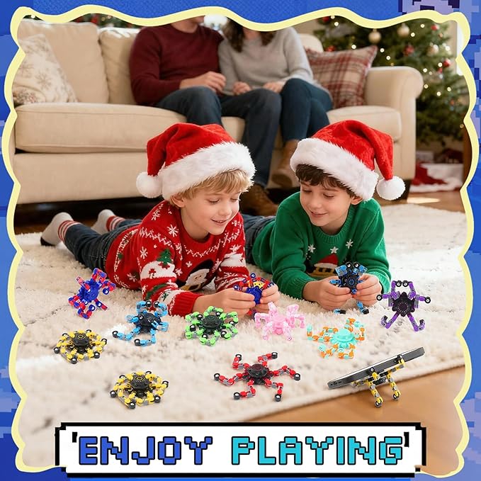 Easter Basket Stuffers for Boys,24PCS Transformable Fidget Spinners,Easter Fidget Party Favors,Easter Egg fillers Sensory Bulk Robot Fidget Stress Relief Toys for Kids Boys Girls 8-12