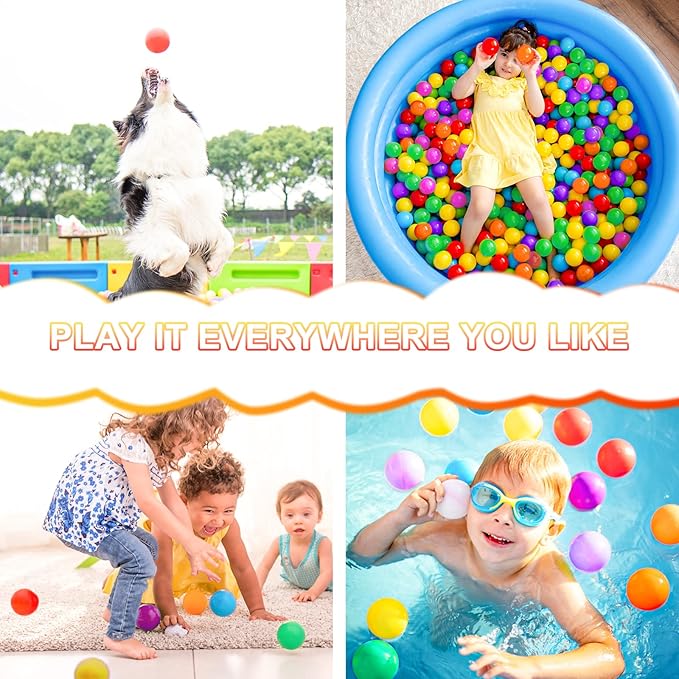 Clear Ball Pit Balls - Crush Proof Plastic Toy Balls for Boys and Girls
