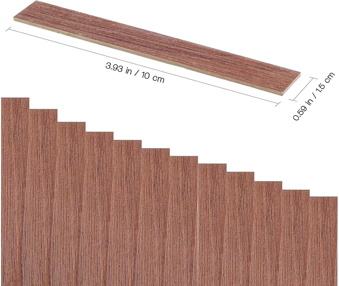 Toyvian 40 Pcs Miniature Dollhouse Flooring: Self Adhesive Floor Peel Boards Stickers, Mini DIY Flooring Wood Grain Tiles Doll House Accessories (Dark Brown)