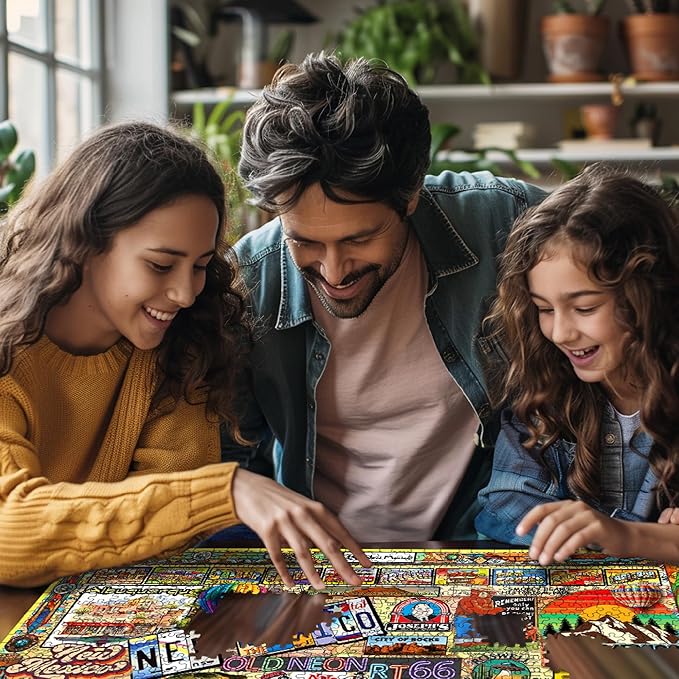 White Mountain 1000 Piece Jigsaw Puzzle Land of Enchantment State Puzzles with Large Pieces, Gift for Adults and Family 24"x30" - I Love New Mexico