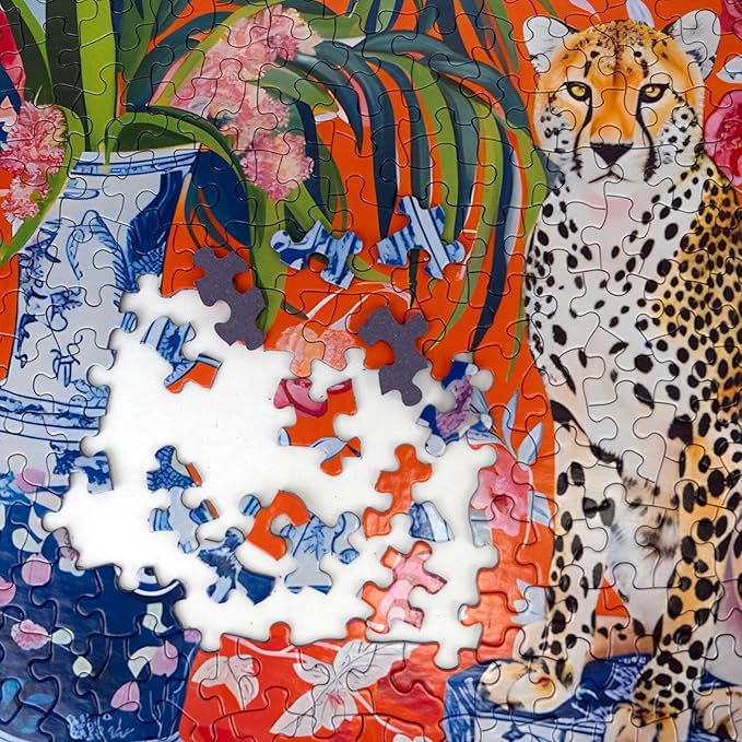 Springbok Cheetah and Ginger Jar 500 Piece Jigsaw Puzzle for Adults - Unique Cut Pieces - Made in USA