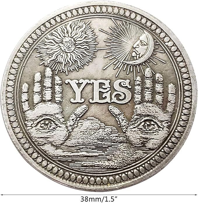 Yes No Challenge Coin Decision Maker Divination Coin(Silver)