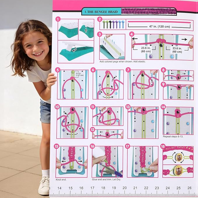 GILI Bracelet Making Kit - Arts and Crafts for Girls Age 8-12 - Friendship Bracelet Maker Toys - Best Christmas Birthday Gifts Ideas for Girls 7 8 9 10 11 Years Old
