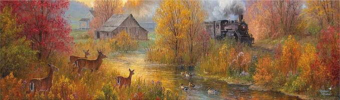 Buffalo Games – Southern Rails - Abraham Hunter - 750 Piece Fall Panoramic Jigsaw Puzzle – Scenic Autumn Landscape Artwork for Adults – Precision-Cut Pieces, Beautiful Seasonal Artwork