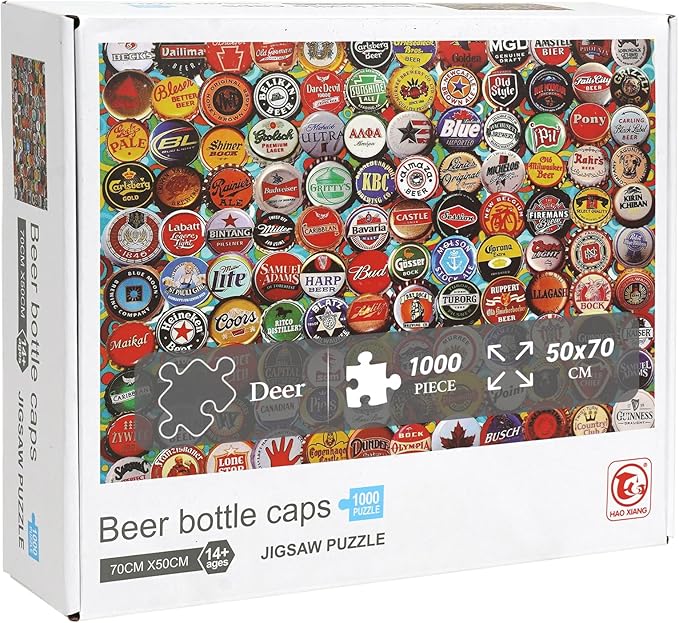 Color Bottle Cap Jigsaw Puzzles 1000 Pieces for Adults, Color Bottle Cap Puzzle, Impossible Difficult Challenge Puzzle,Quality Art wall Art