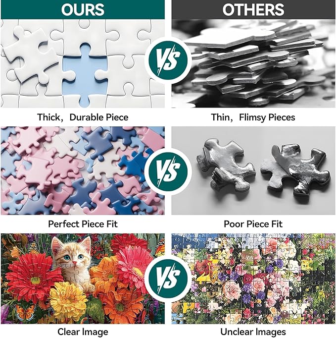 500 Pieces Puzzle for Adults, Puzzles for Adults 500 Pieces, Retro Martin Boots Cats Flowers Jigsaw Puzzle, Challenging Puzzle Perfect for Game Nights, 20.5 X 15 in