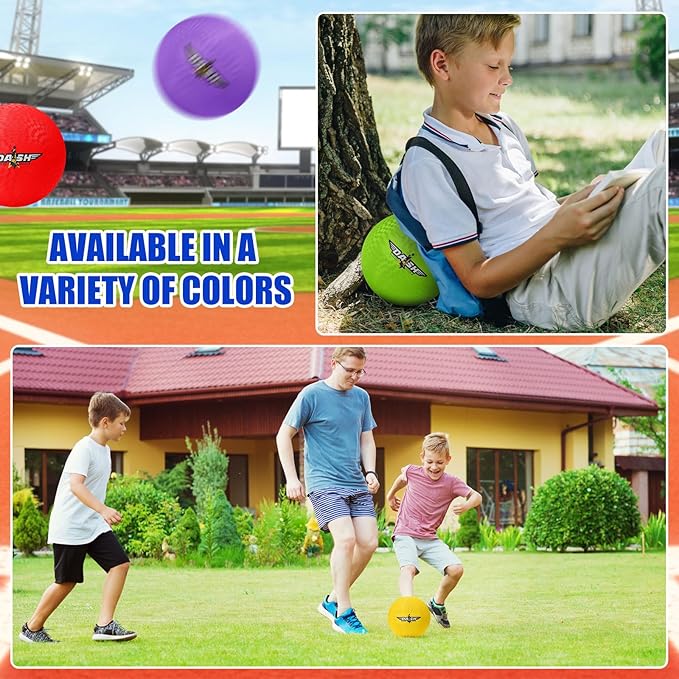 Jerify 8.5 Inches Playground Balls Kickball Bulk, Colorful Inflatable Sports Bouncy Balls, Dodgeball, Kickball for Official Play, and Fun Indoor and Outdoor Toys and Gift