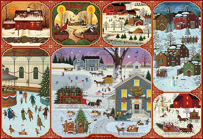 Buffalo Games – Silver Select Charles Wysocki Winter Collage 2000 Piece Jigsaw Puzzle Colorful Puzzle for Adults – Precision-Cut Pieces, Beautiful Artwork, and Hours of Relaxing Fun