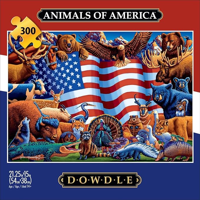 Buffalo Games - Eric Dowdle - Animals of America - 300 Piece Jigsaw Puzzle for Adults -Challenging Puzzle Perfect for Game Nights - Finished Size is 21.25 x 15.00