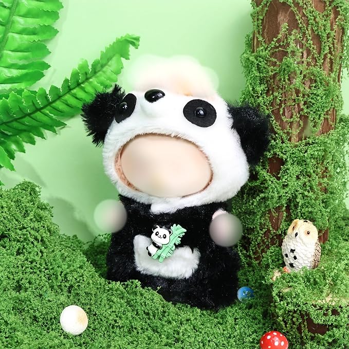 Clothes for labubu 17cm Accessories Suit Cute Clothes for Doll Dress up Animal Style Outfits (NO Doll)（Panda）