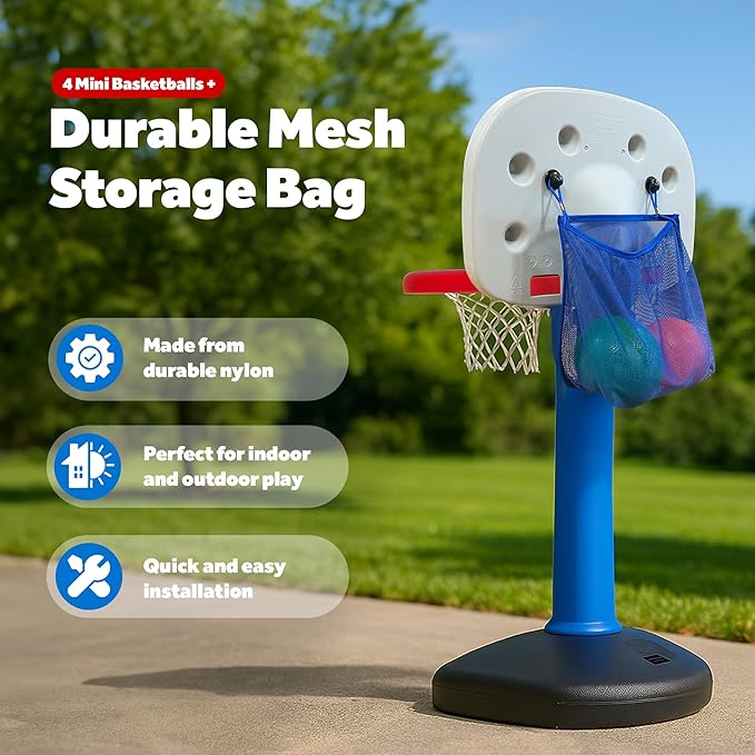 GALVANOX Mini Rubber Basketballs with Pump (7" Inch) Includes Mesh Storage Bag Designed for Little Tikes Basketball Hoop