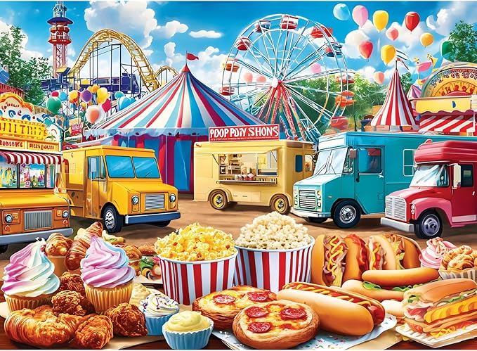 500 Pieces Puzzles for Adults, Amusement Park Jigsaw Puzzle for Adults Children Elderly, Recycled Paper Puzzle 500 Pieces, Challenging Activity Game Gift for Family Friends Men Women Seniors 21x15 in