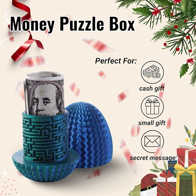 Maze Egg Money Puzzle Gift Box: Available in 4 Unique Internal Designs - Secret Cash Holder & Surprise Gift Container for Easter, Birthday, Wedding - Fun Brain Teaser Toy for Kids & Adults