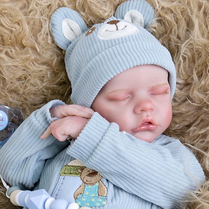 Milidool Realistic Reborn Baby Boy Dolls - Lifelike Newborn Baby Dolls That Looks Real,18 Inch Soft Handmade Real Looking Baby Doll, Real Life Baby Dolls with Gift Box for Kids Age 3+