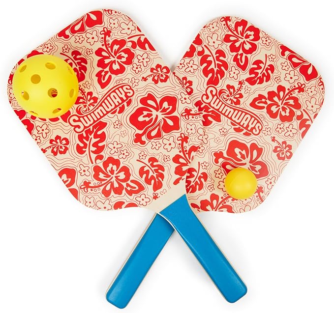 Swimways Hydro Paddle & Pickleball Set, Pickleball Paddles and Balls for Pool, Lake and Beach Games, Outdoor Toys for Kids and Adults Aged 5 & Up