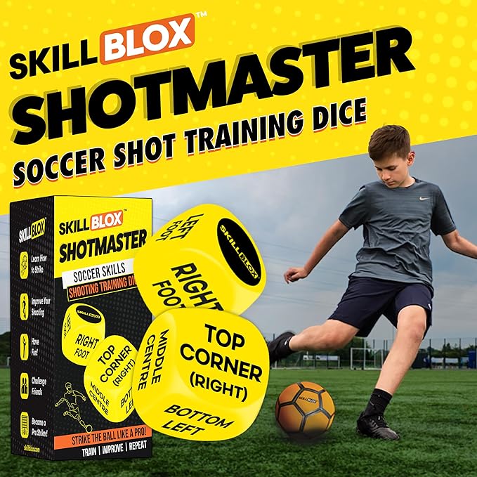Soccer Gift for Boys – ShotMaster Shooting Training Dice – Fun Soccer Shooting Training Game for Kids, Boys & Girls 8–14