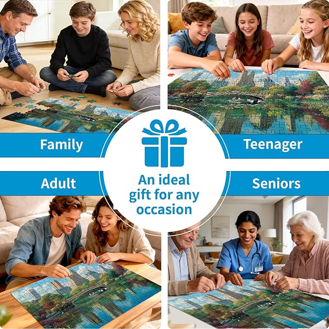 500 Piece Puzzle for Adults – Arch Bridge Park Jigsaw Puzzle 500 Pieces for Adults – Interlock Perfectly Letter on Back No Dust, Home Decor Birthday Party Gift Toy for Men Women Elders Seniors