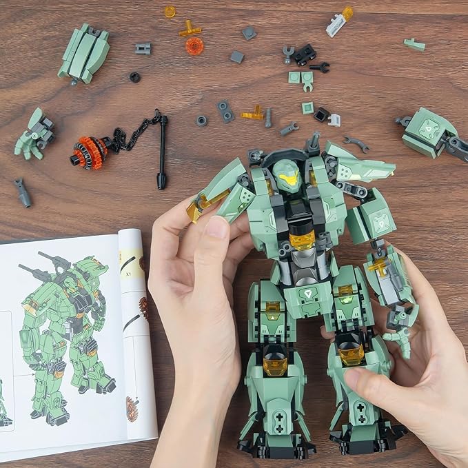 HIGH GODO Transforming Mech Robot Building Blocks Set,Destroy Warrior City Action Mech Model Building Kit, 542 Pieces Cool Robots Toys Gift for Adults and Teens 14+