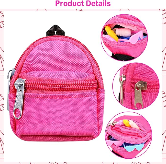 BARWA 26 Pcs Doll Travel Camping Set Includes 7 Sets Doll Clothes, Sleeping Bag, Backpack, Sport Bottles, Telescope,Glasses, Shoes Camping Accessories for 11.5 Inch Dolls