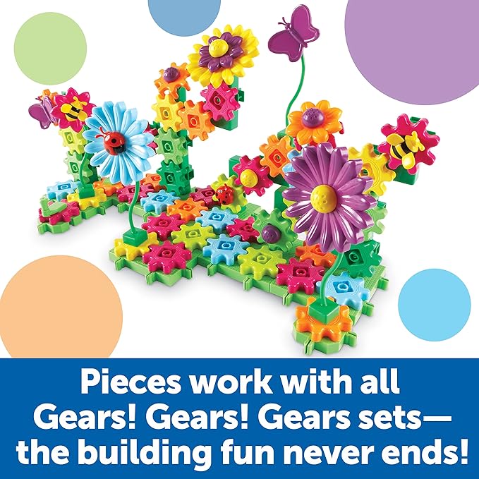 Learning Resources Gears Build & Bloom Building Set - Flower Building Set, Toddler Flower Toy, STEM Activities for Kids Ages 3-5, Garden Toys for Kids, Spring Kids Toys, Gifts for Girls 3-5