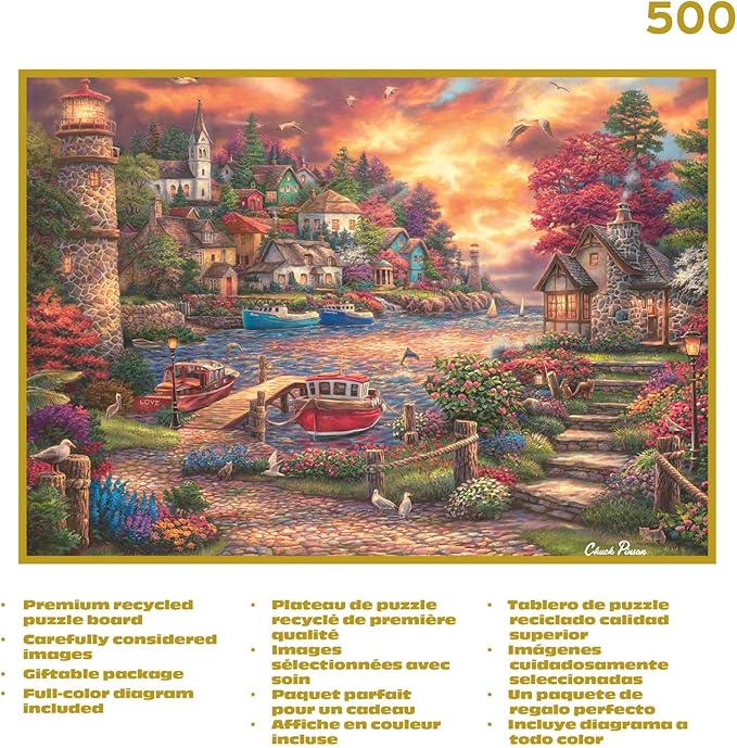 Buffalo Games – Chuck Pinson - This Side of The Sea - 500 Piece Jigsaw Puzzle - Premium Gold Collection - Giftable Autumn Puzzles for Adults – Precision-Cut Pieces, Fall Artwork, Relaxing Fun
