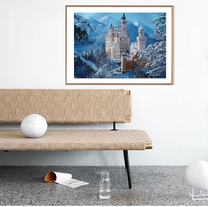 1000 Piece Jigsaw Puzzles for Adults Teens Kids - Fine Art Challenging, Swan Stone Castle 1000Pcs Puzzle, Family Game Gift, Size 27"x20"