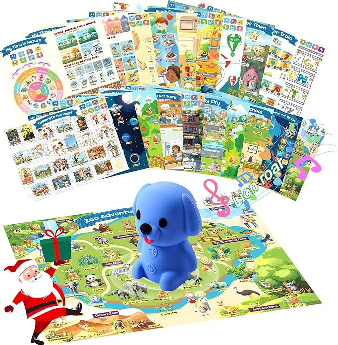 Educational Toys for 2+ Year Old,Talking Pen with 20 Interactive Toddler Learning Posters,Preschool Learning Activities,Toys for Autistic Kids,Birthday Gifts for Boys Girls Ages 2 3 4 5 6