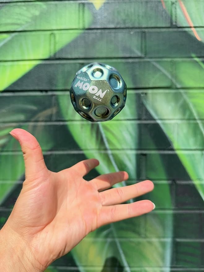 Waboba Metallic Moon Ball Red- Hyper Bouncy Ball - All Ages Extreme Bounce and Fun - Perfect for Active Play and Outdoor Games