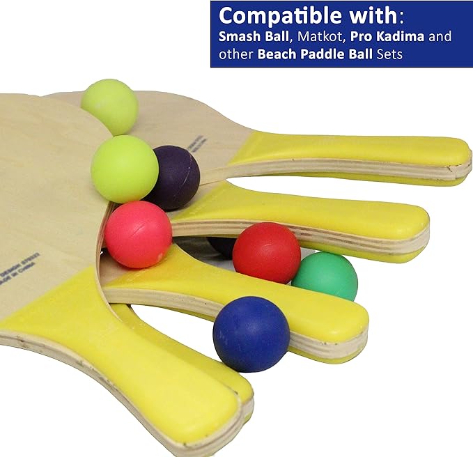 W4W Beach Paddle Ball replacement balls – Extra Balls for Pro Kadima & Smashball Racket (Set of 7 Balls)