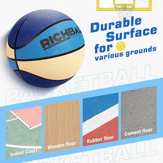 Richball 4-in-1 Outdoor Sports Ball Set for Kids – Soccer, Basketball, Volleyball and Toss & Catch Paddle Ball Game – All-in-One Gift Stocking Stuffers for Kids Boys & Girls Ages 3+