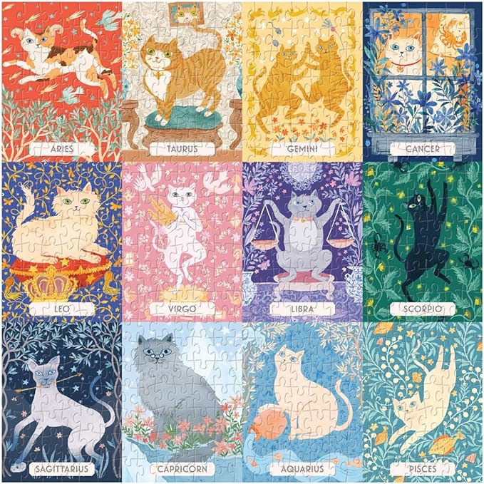 Galison Cat Zodiac 500 Piece Puzzle, Multicolor, 1 EA