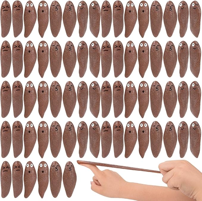 90 Pack Poop for Finger Slingshot, Poop Rubber Spoof Toy for School Party, Friends Gathering