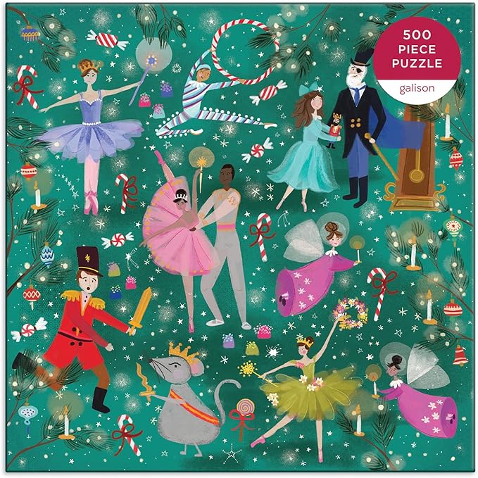 Galison Enchanted Nutcracker 500 Piece Puzzle from Galison - Colorful and Whimsical Illustrated Jigsaw Puzzle of The Beloved Holiday Classic, 20" x 20", Makes a Wonderful Gift