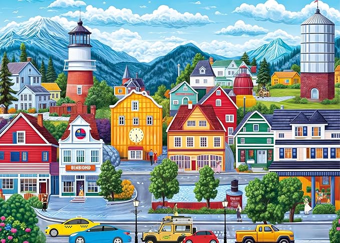 Jigsaw Puzzles for Adults 1000 Piece Puzzle for Adults 1000 Pieces Puzzle 1000 Pieces-Comfortable Small Town Living