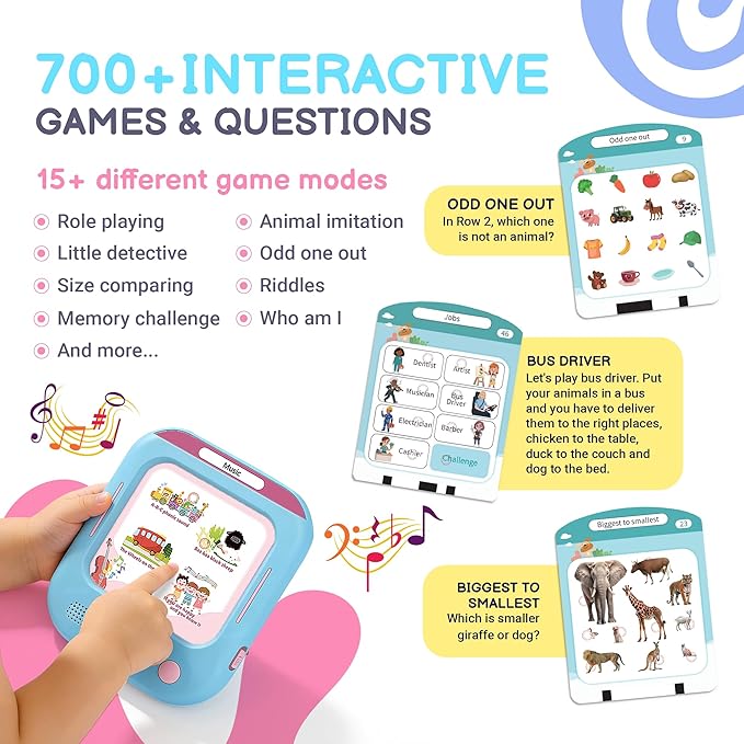 QuTZ Talking Flash Cards, Phonics Flash Cards, Learn to Read with 166 Pages, 29+ Themes, 800+ Words & Fun Facts, 700+ Interactive Games, Toddler Learning Toys for 3-6 Year Old