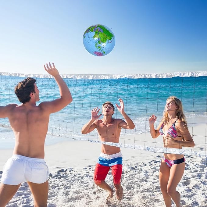 Coopay 3 Pack Inflatable Globe PVC World Globe Inflatable Earth Beach Ball Swimming Pool Ball Birthday Beach Party Decoration Summer Water Games Gifts for Beach Playing or Teaching