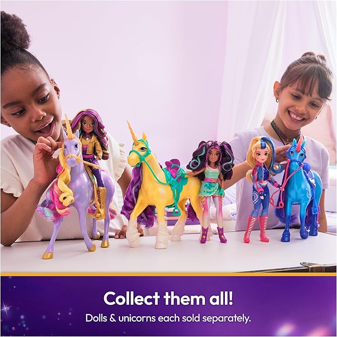 Unicorn Academy, Leaf with 2 Riding Accessories, 11”, Compatible with Ava, Dolls & Unicorn Toys for Girls Ages 4 and up