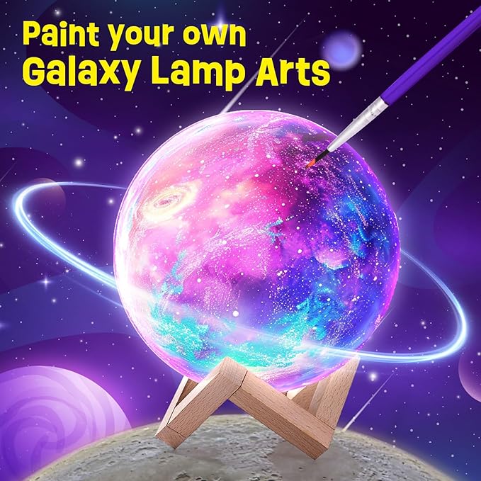 Paint Your Own Moon Lamp Kit, Cool Gifts DIY 3D Moon Night Light, Arts and Crafts for Kids Ages 8-12, Space Art Supplies Craft Kits, Girls Boys Birthday Easter Gifts for Kids Ages 3 4 5 6 7 8-12+