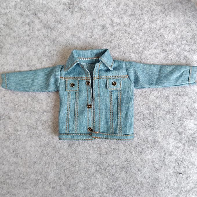SSbeauty M 1:6 Scale Jeans Coat Jacket for 12" TBLeague Phicen Male Female Toy Action Figure Doll Clothes (Light Blue)