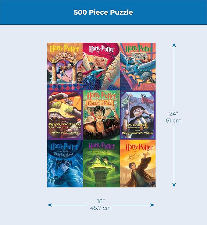New York Puzzle Company - Harry Potter Book Cover Collage - 500 Piece Jigsaw Puzzle for Family Game Nights by Mary GrandPré