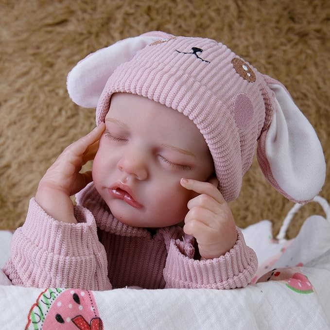 Milidool Lifelike Reborn Baby Dolls- 18-Inch Realistic Poseable Newborn Baby Girl Dolls,Soft Cloth Body Real Life Baby Doll with Gift Box for Kids Age 3 +