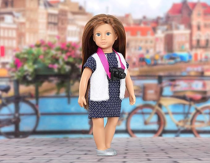 Lori – 6-Inch Mini Travel Doll with Accessories – Clothes, Shoes & Camera– 3+ Years– Rosalie