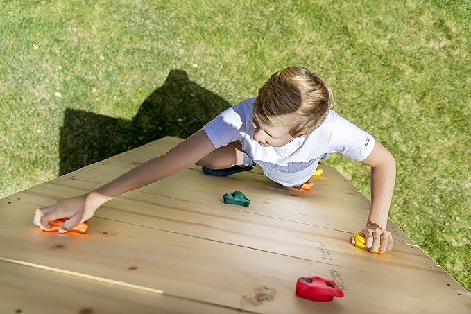 Squirrel Products Rock Climbing Holds for Kids, Deluxe Extra Large Climbing Rocks with Mounting Hardware - DIY Rock Wall Indoor & Outdoor Playground Accessories Wall Climbing Kit - Ages 3+