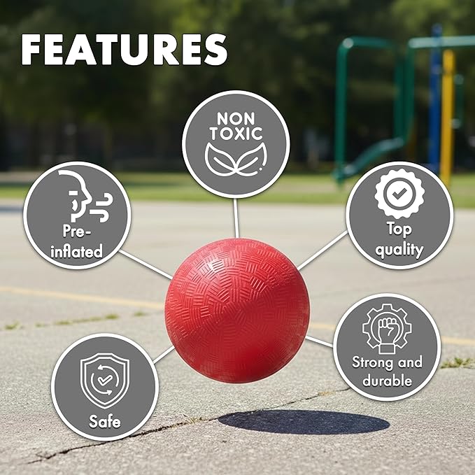 5 Inch Playground Balls for Toddlers and Kids 3 Pack Sports Rubber Outdoor Indoor Ball Gift Toy Soccer Dodgeball Bouncy Inflatable Small Size