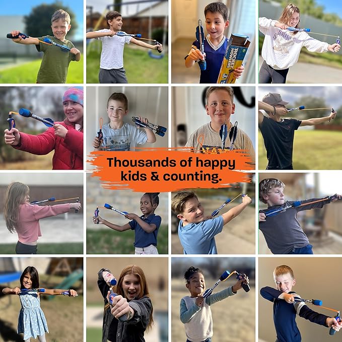 Toy Rocket Launcher for Kids: Best Outdoor Toys Slingshot Rockets Launchers Air Foam Rockets Games for Boys & Girls All Ages. Party Favor Easter Basket Stuffers & Great Gifts for Ages 8 9 10 11 12 +