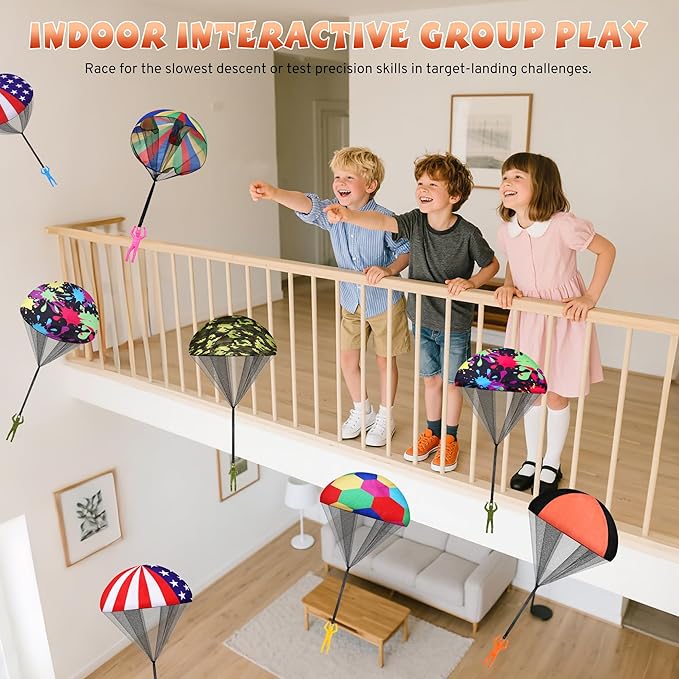 Parachute Toy for Kids, Outdoor Toys Flying Parachute Men, Inside & Outside Toys for or 3 4 5 6 7 8 9 10 11 12 Year Old, Easter Basket Stuffers for Kids Idea 2026 Unique Boys Party Favors