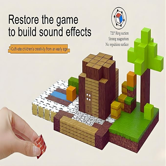 Magnetic Blocks 192PCS Magnetic Cubes STEM Building Blocks Stacking Magnet Cubes Dream World Adventure Set Learning Toys for Kids Montessori Sensory Play Educational Birthday Gift Boys & Girls Ages 3+