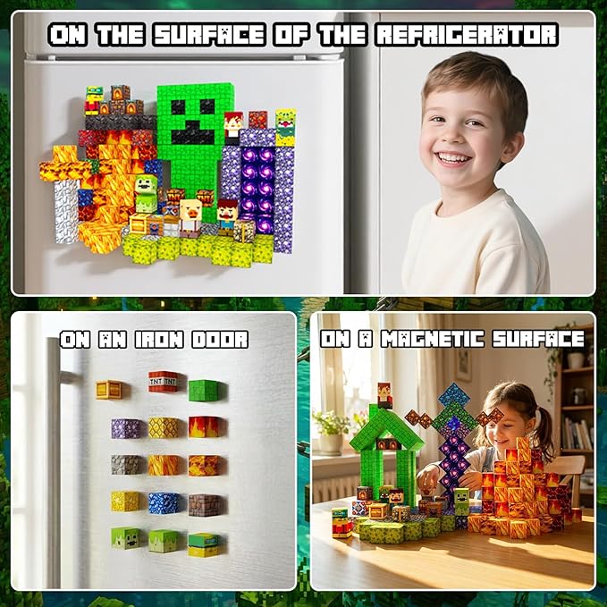 Magnetic Building Blocks, STEM Toys Educational Magnet Cubes for Kids Ages 4-12 (Lava Portal-300pcs)